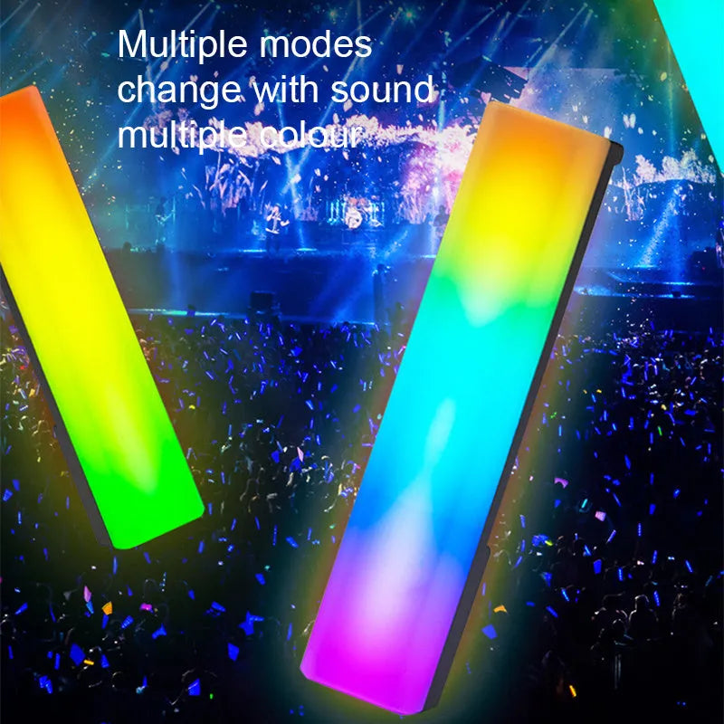 3D RGB table top ambiance lamp with voice-activated rhythm lighting in white or black shell