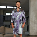 Men's lightweight summer silk bathrobe in rayon blend fabric showing colour pattern options
