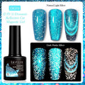Diamond in the Debris Cat Eye Series nail polish gel bottles in six colours with glitter and fragment texture
