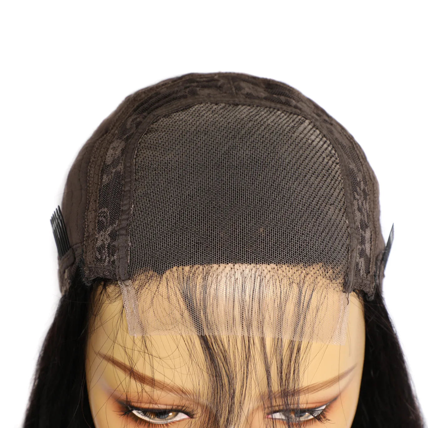 Real human hair lace front wig black hand woven natural style 8 to 30 inches