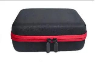 Red EVA essential oil storage bag with 30 compartments open to show bottle slots.