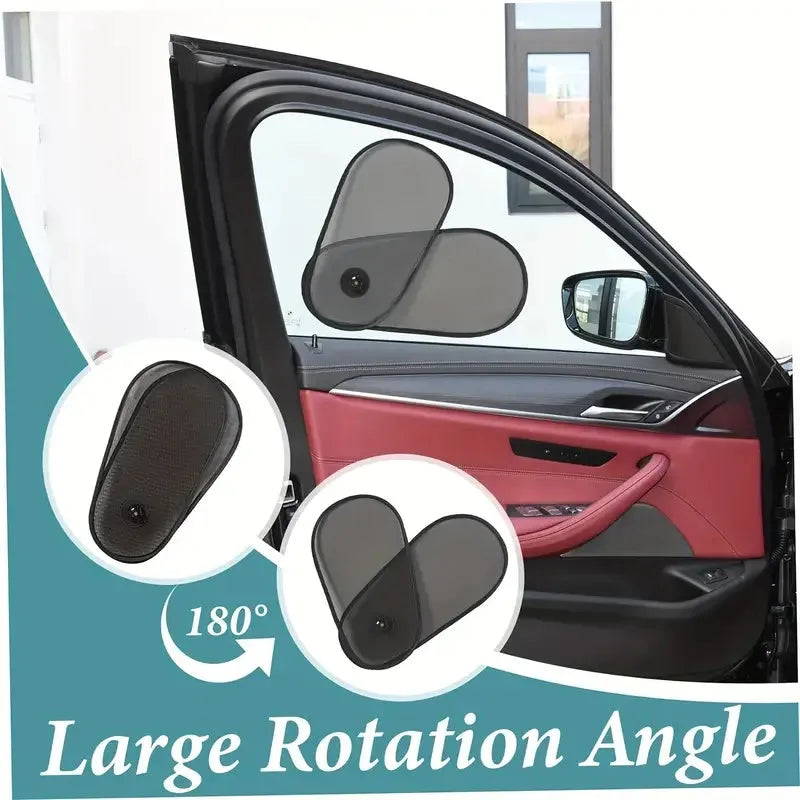 Breathable adjustable car side window sunshade with suction cups for baby sun protection