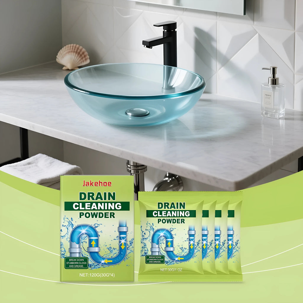 120G packet of drain cleaning powder for sinks, basins, showers and bathtubs