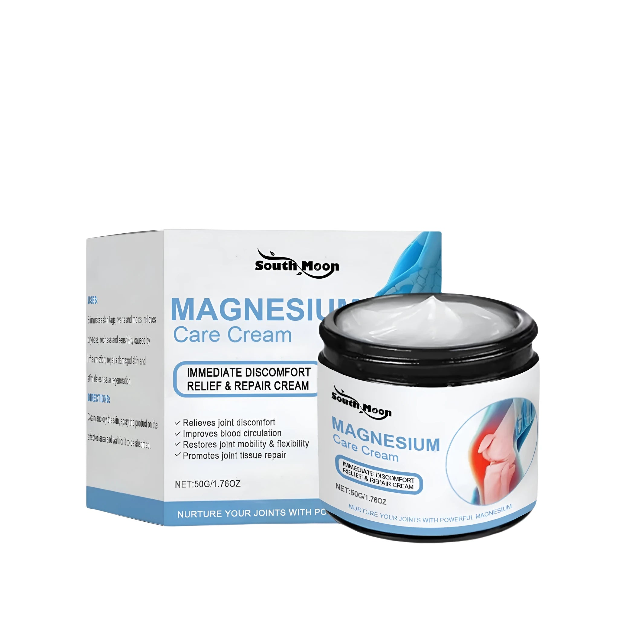 Magnesium care cream 50g tube with mint and arnica cooling body moisturiser
