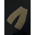 Men's khaki straight-leg cotton trousers with American retro styling