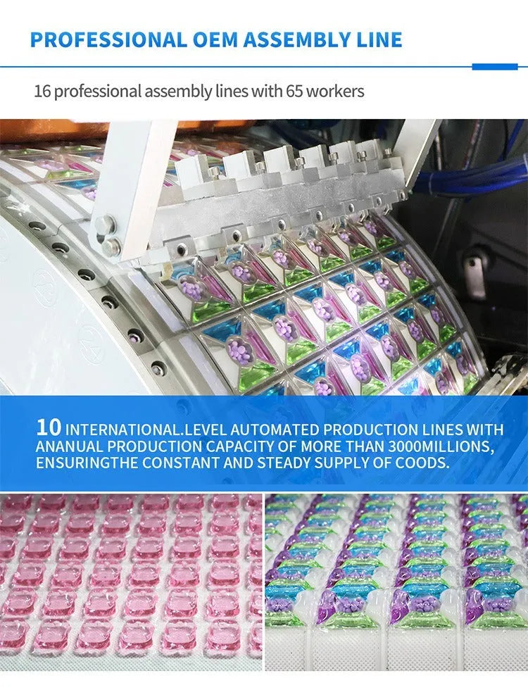 11g multi-purpose 5-chamber liquid laundry capsules for instant dissolution