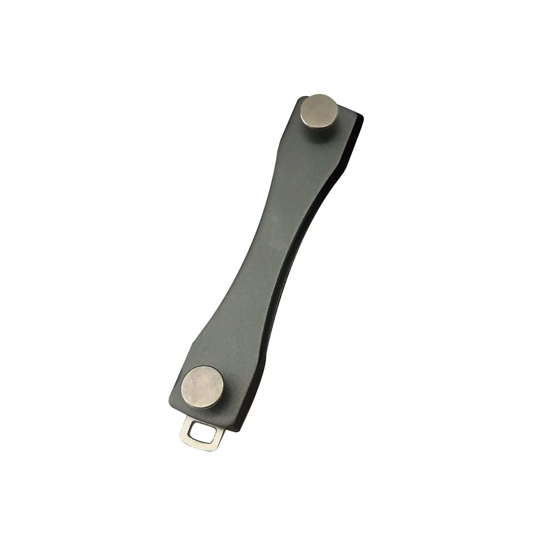 KEY SMART metal key clip in black aluminium alloy, 8.8cm long, showing keys attached to the compact holder
