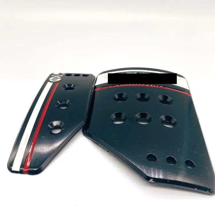 Aluminium alloy manual transmission car pedal set showing brake, accelerator and clutch