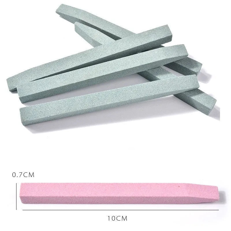 Nail quartz abrasive stick with plastic handle in pink colour for nail filing