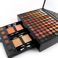 180 colour eyeshadow blush set in piano-shaped makeup palette box with multiple colour pans