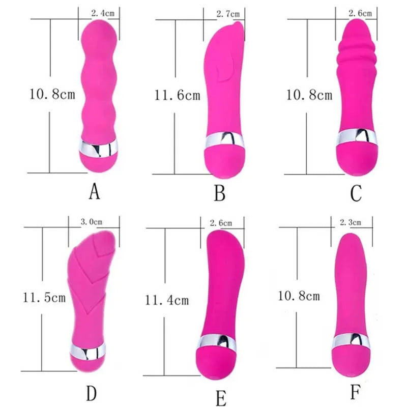 Mini realistic dildo vibrator with six style options including vaginal and anal plug designs