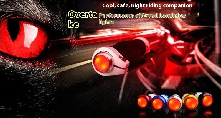 Bicycle handlebar end LED turn signal light in black with 6061 aluminium alloy body and red LED