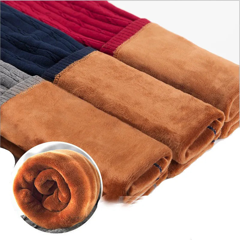 Children warm winter leggings in thick cotton, elastic waist, available in Bordeaux red, navy blue, black, gray, sizes 90-140cm for girls 2-10 years