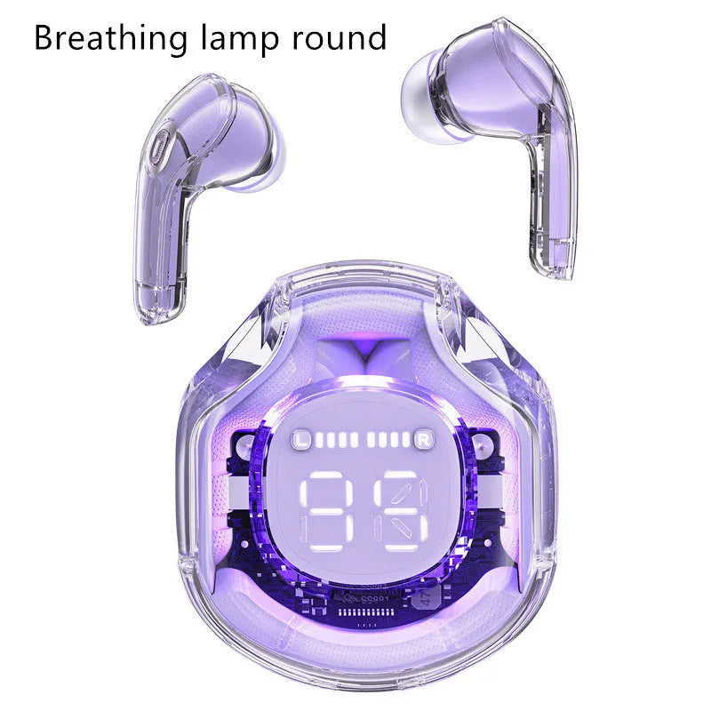 Transparent wireless Bluetooth headphones with in-ear design available in multiple colours