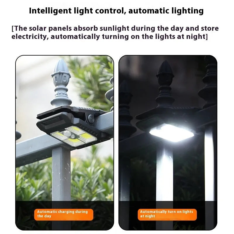 White intelligent induction clip lamp showing motion sensor and clip mechanism