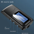 Black two-in-one Bluetooth adapter with screen display and 3.5mm audio input