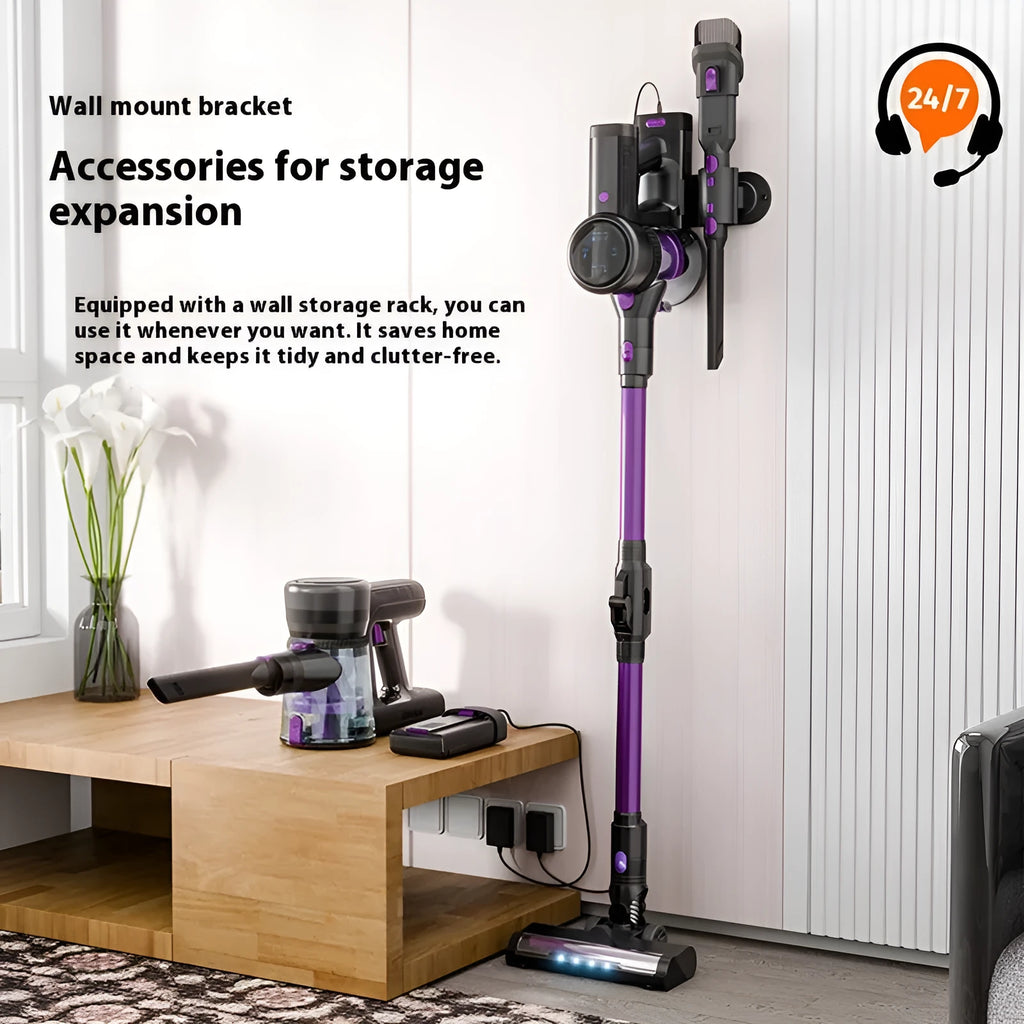 Brushless foldable handheld vacuum cleaner 250W black purple with large suction