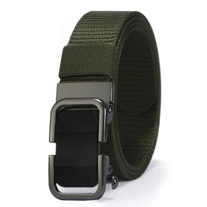 Men's nylon canvas belt with toothless buckle in multiple colour options