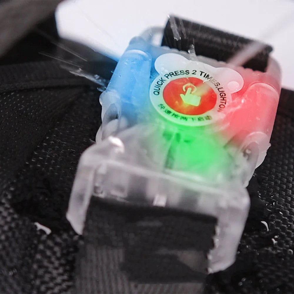 LED luminous chest strap explosion proof Oxford cloth black colour front view