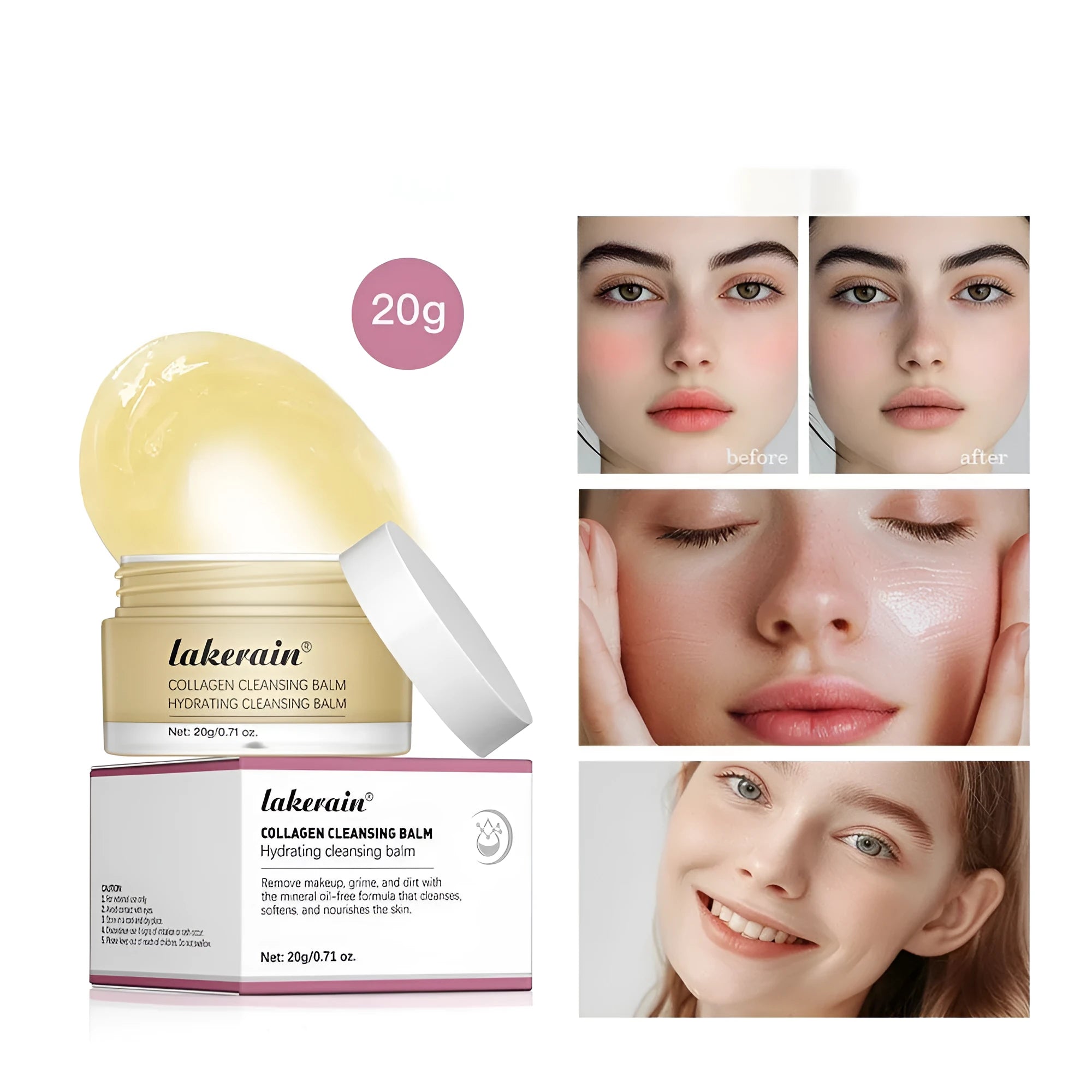 20g tube of rose fragrance makeup remover cream for face and lips