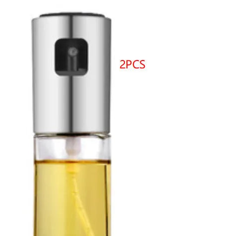 ABS glass oil spray bottle 100ml push pump kitchen sprayer in gold, rose gold and silver