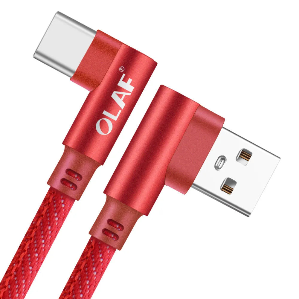 Fast charging USB cable for Android and Type C phones in various colours and lengths.