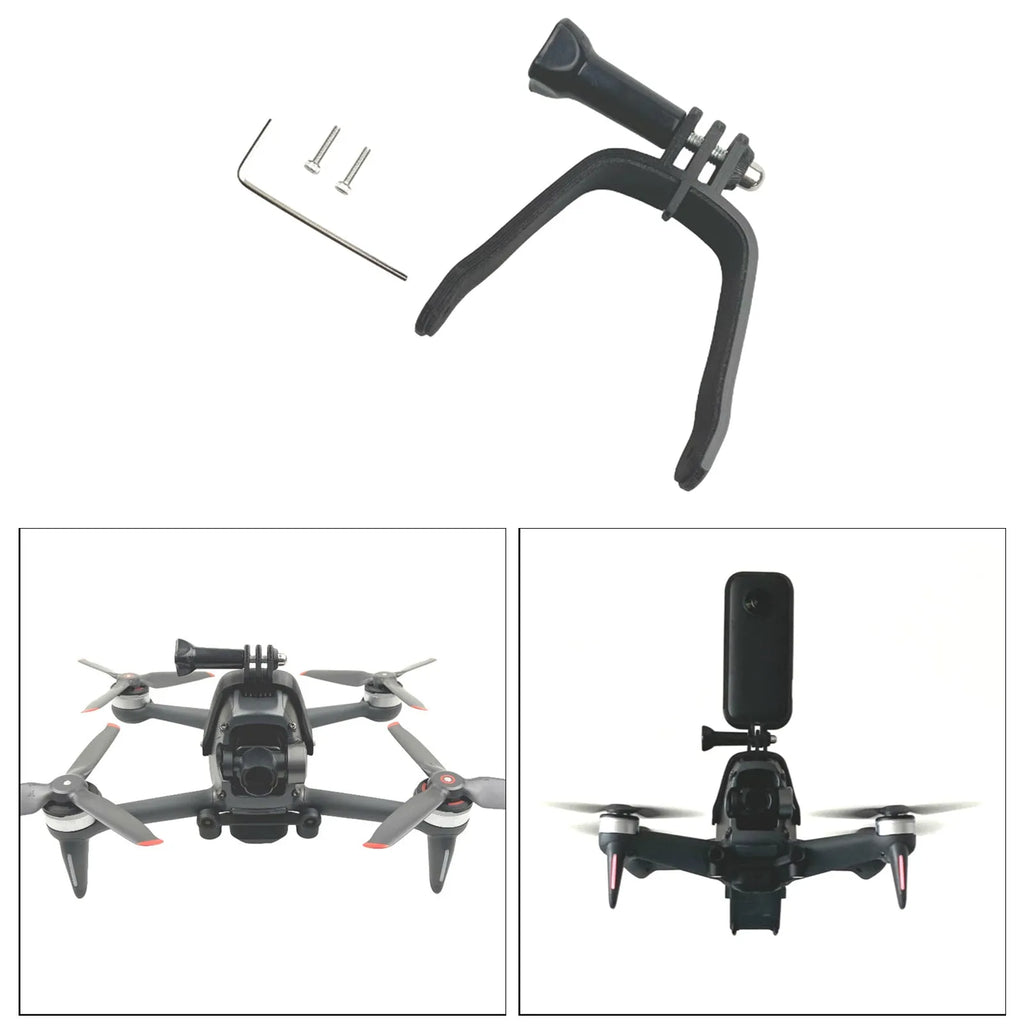3D printed action camera expansion bracket with soft sponge contact surface for FPV drone mounting
