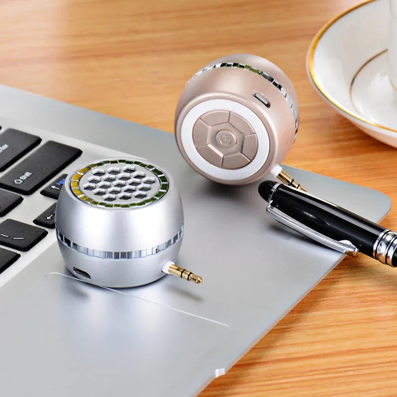 Universal mono amplifier speaker in black, gold, or rose gold with engineering plastic case.