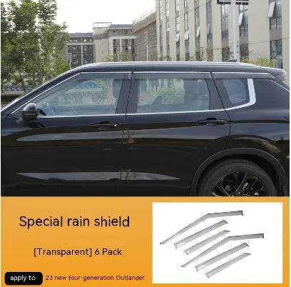 23 New Outlander car with black window deflectors installed on side windows