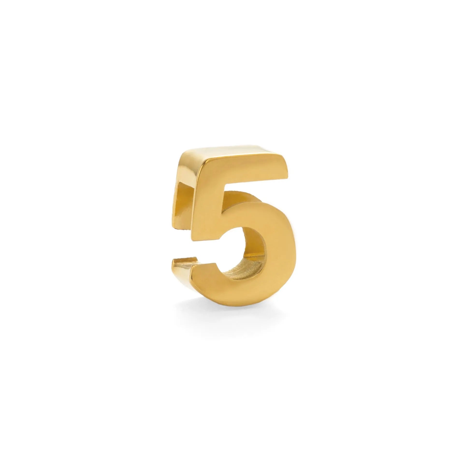 Gold and silver titanium steel initial number necklace with alphabet and number pendants on a 40.5cm chain.
