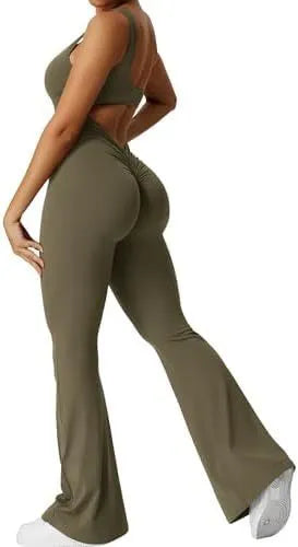 Women's sleeveless polyester yoga jumpsuit in various colours