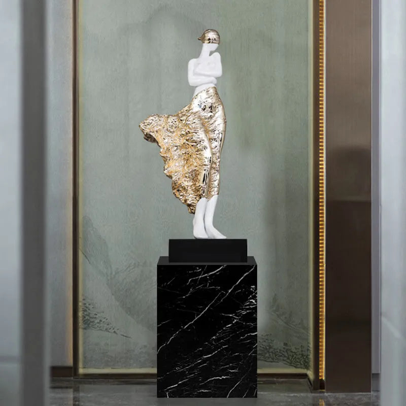48cm tall light luxury beauty character sculptured ornament in modern simplicity design