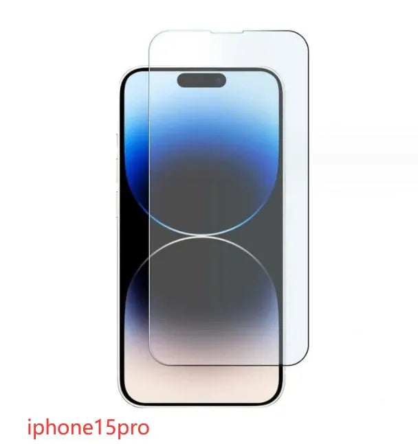 Tempered glass screen protector with 9H hardness for iPhone and Samsung phones.
