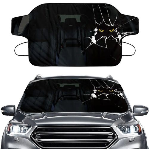 Car front gear snow protection cover with aluminium film foam polyester fabric measuring 130x70cm