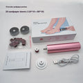 Electric foot callus remover with sandpaper discs in black, pink or purple colour with USB charging cable