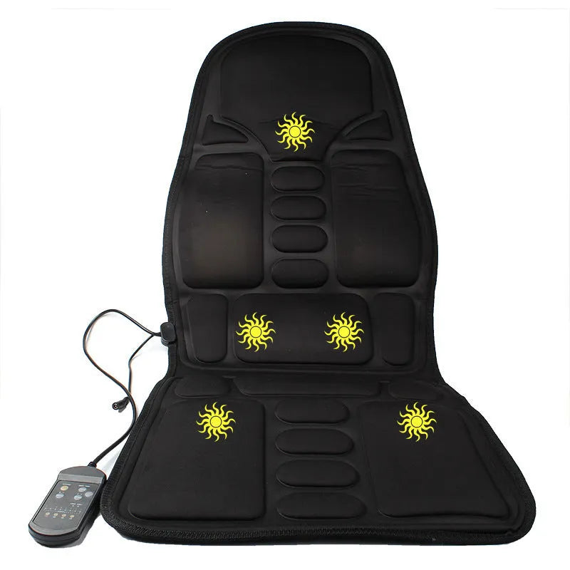 Black infrared heating massage physiotherapy mat with seat cushion and AC power cable