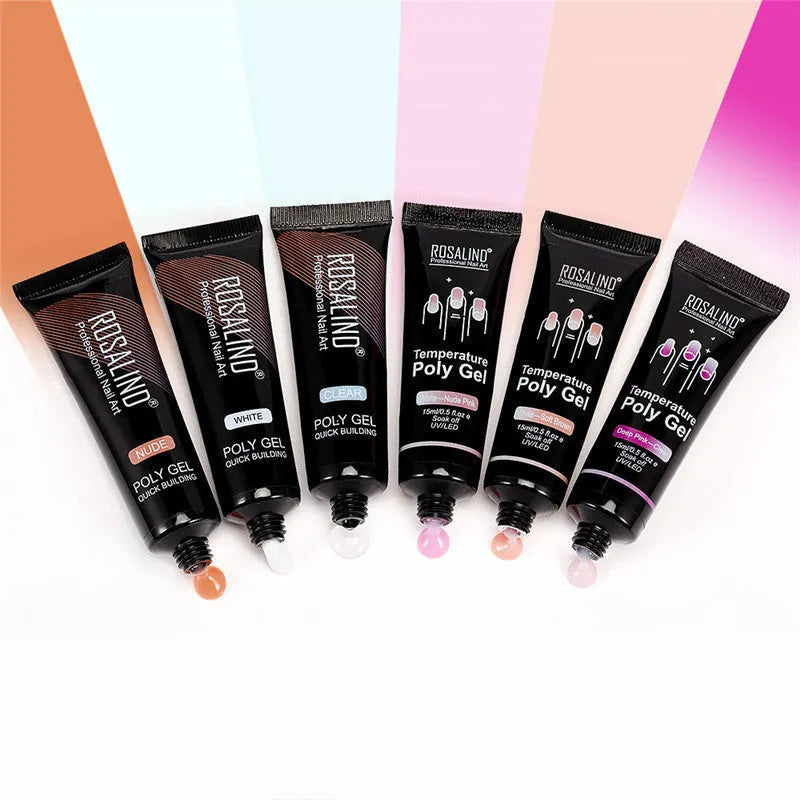 15ml multi-color mixed solid builder gel for nail extensions with LED and UV cure options