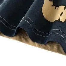 Kids cotton printed t-shirt with green lion graphic front view size 110cm