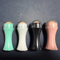 Volcanic stone oil absorbing roller in black, green, pink, or white for facial skincare