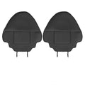 Black leather rear anti kick pad for car seat protection, showing single pocket and full coverage design