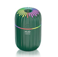 Compact white USB mini humidifier with 300ml water tank on desk beside laptop