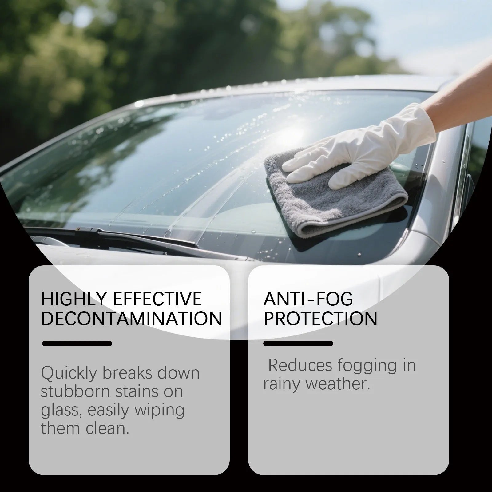 120g Glass Restore Paste tub with sponge and towel for car windshield cleaning and anti-fog