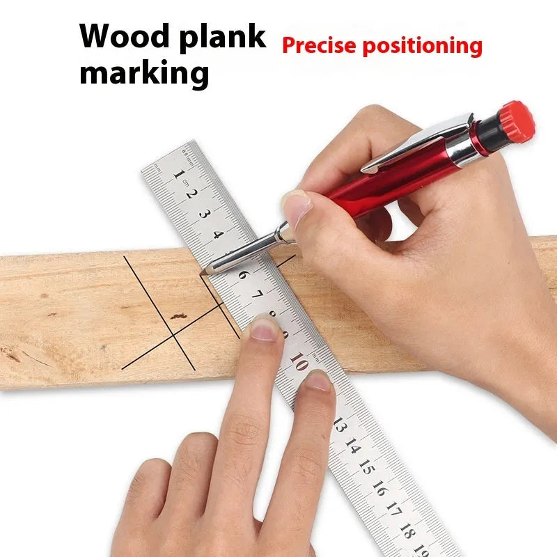 2.8mm metal long head carpenter's pencil with black refill core and single head design for deep hole marking