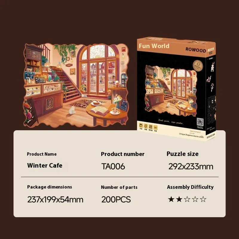 World shaped wooden jigsaw puzzle photo frame in Helene Morphidae colour option