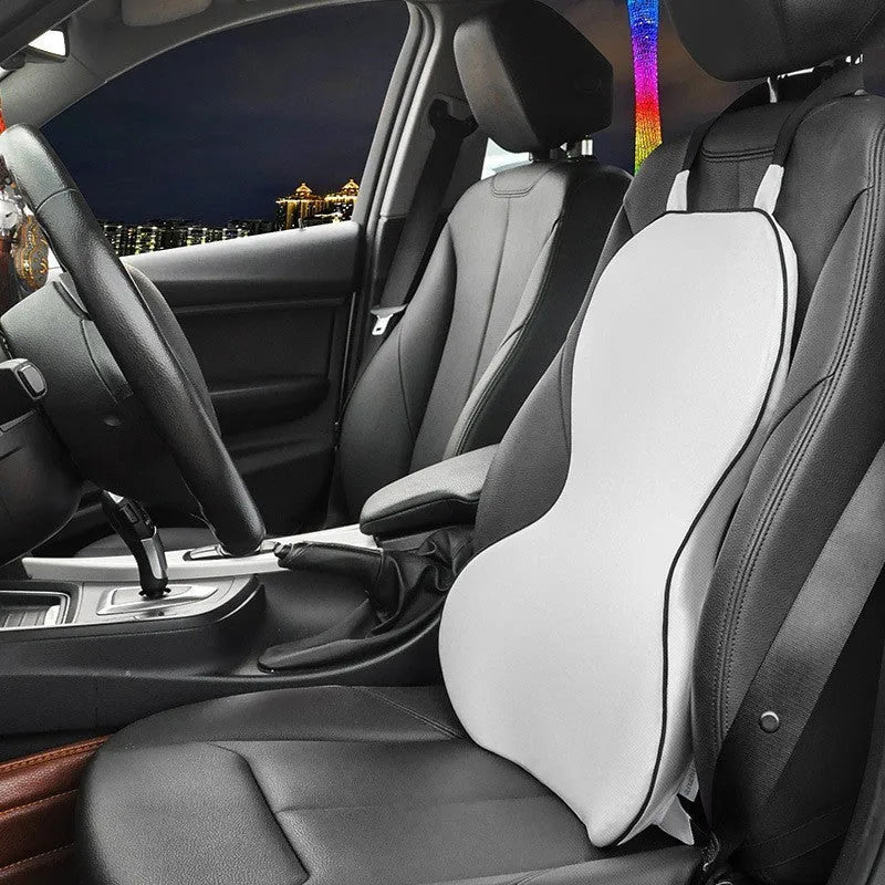 Memory cotton car waist back cushion in solid colour options on car seat