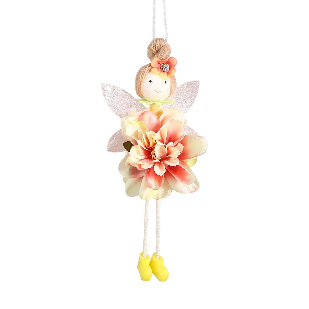 Cloth Easter pendant with cute elf design and flower angel motifs in multiple colour options