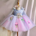 Cute children's pettiskirt dress in princess style with linen fabric and flax lining, available in sizes 80cm to 160cm.