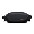Black men's messenger bag in Oxford cloth with cross-body strap and street style detailing.