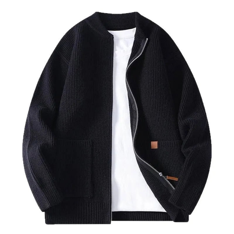 Men's striped cardigan jacket in chemical fibre blend available in multiple colours
