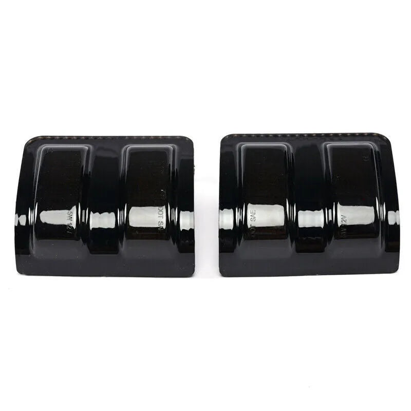 Ford F250 F350 F450 F550 3-grid LED front mirror lights with clear shell and yellow-white running water mode